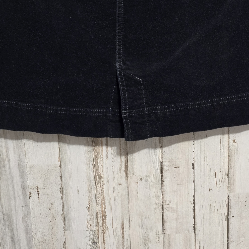 Athleta Black Washed Velvet Pockets Short Mini Pencil Skirt Size 10 - Picture 6 of 11